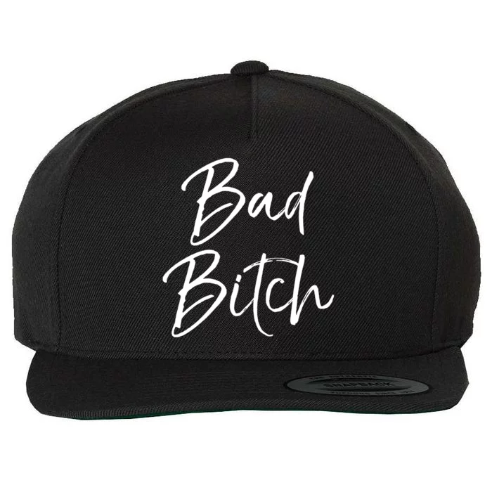 Funny Gift For Bad Ass Boss Quote Cute Bad Bitch Gift Wool Snapback Cap