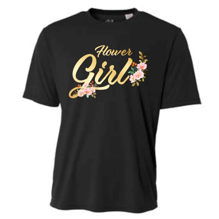 Flower Girl Floral Cute Wedding Cooling Performance Crew T-Shirt