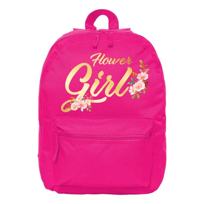 Flower Girl Floral Cute Wedding 16 in Basic Backpack