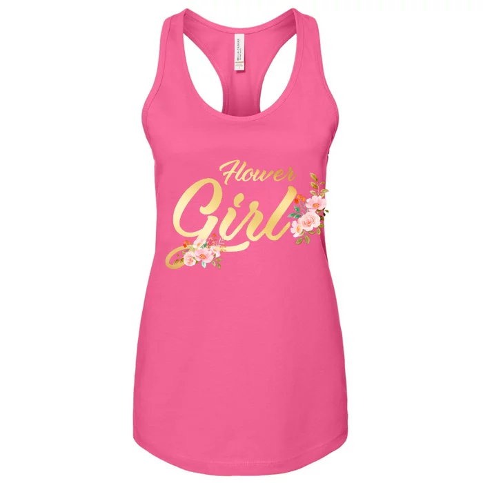 Flower Girl Floral Cute Wedding Women's Racerback Tank