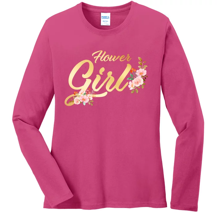 Flower Girl Floral Cute Wedding Ladies Long Sleeve Shirt