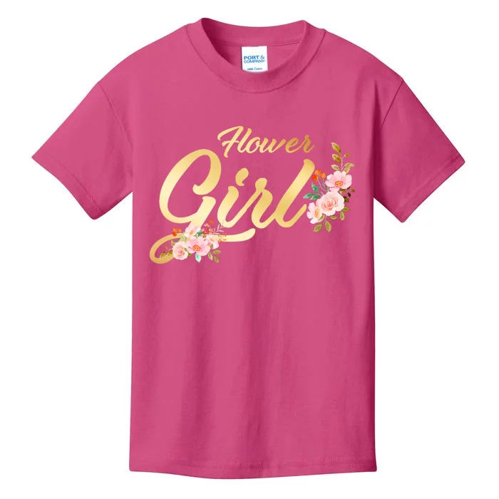 Flower Girl Floral Cute Wedding Kids T-Shirt