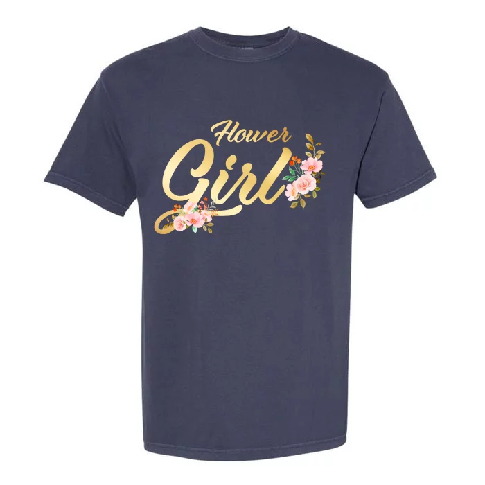 Flower Girl Floral Cute Wedding Garment-Dyed Heavyweight T-Shirt