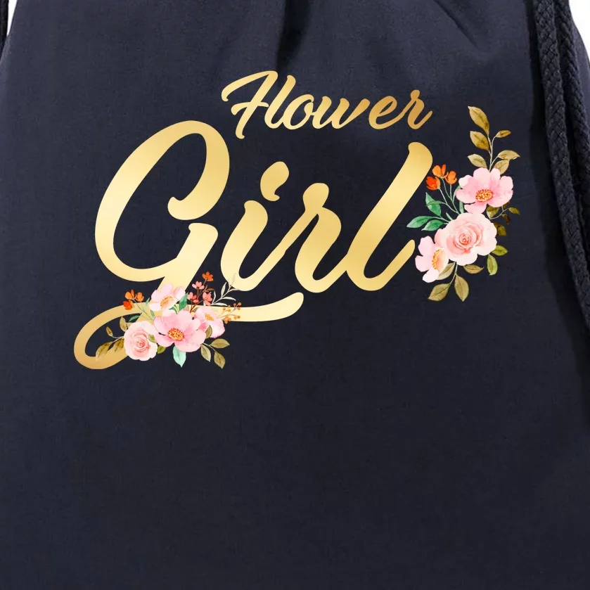 Flower Girl Floral Cute Wedding Drawstring Bag