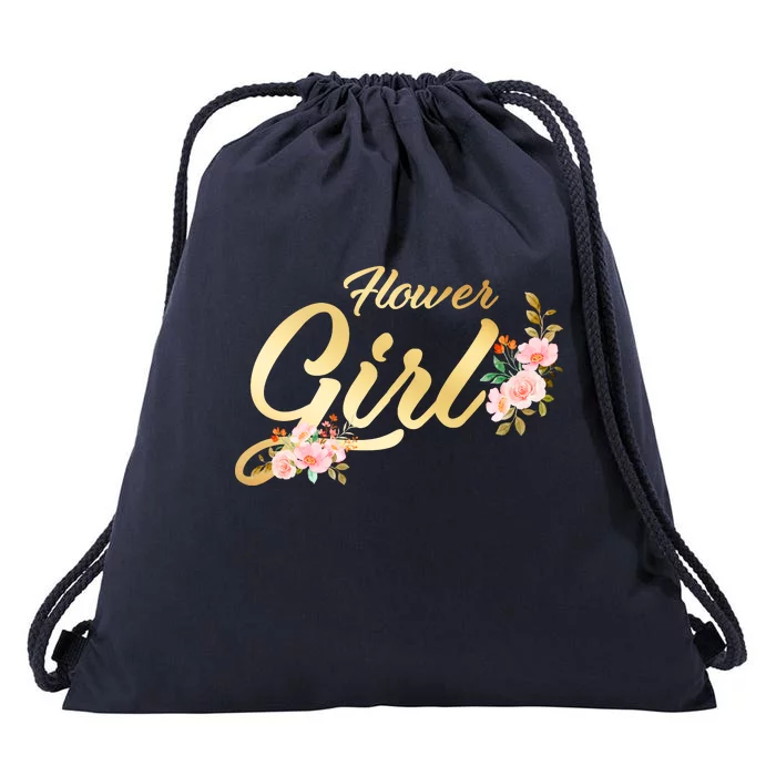 Flower Girl Floral Cute Wedding Drawstring Bag