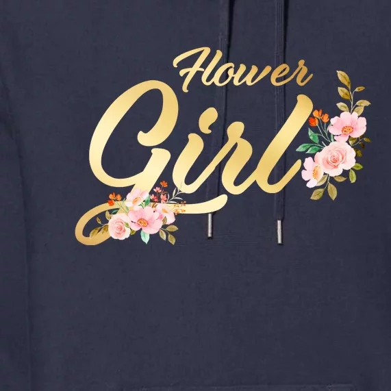 Flower Girl Floral Cute Wedding Premium Hoodie