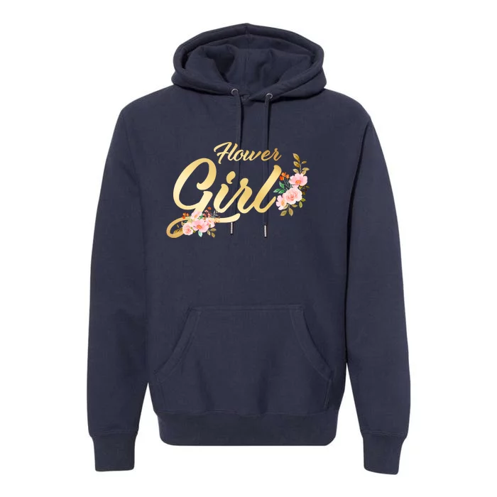 Flower Girl Floral Cute Wedding Premium Hoodie