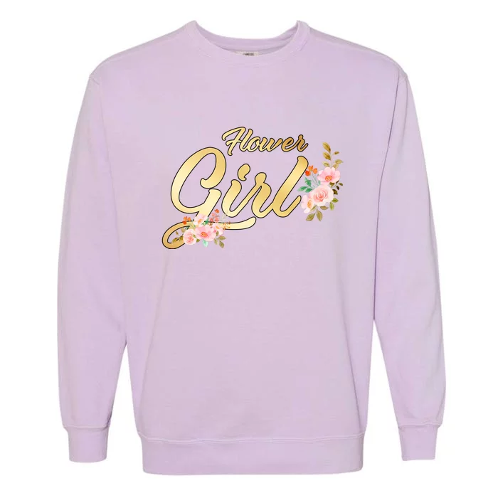 Flower Girl Floral Cute Wedding Garment-Dyed Sweatshirt