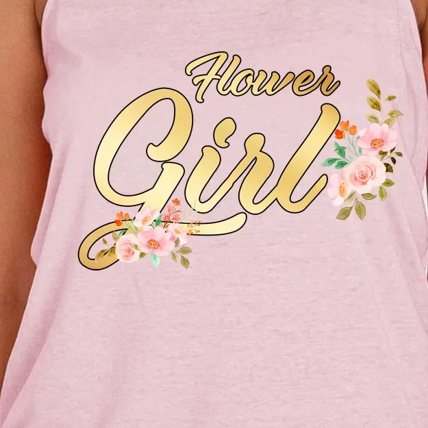 Flower Girl Floral Cute Wedding Women's Knotted Racerback Tank