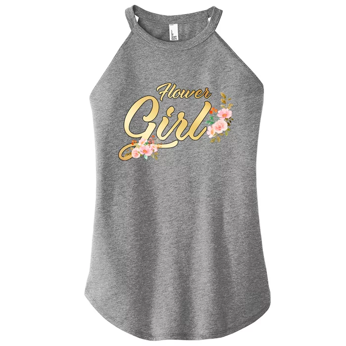 Flower Girl Floral Cute Wedding Women’s Perfect Tri Rocker Tank