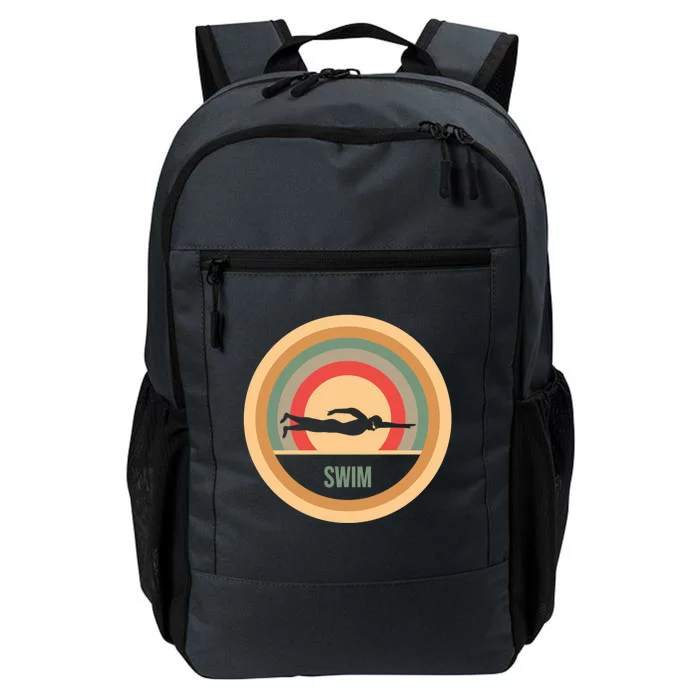 Funny Gift For Swimmers Retro Vintage Swimming Daily Commute Backpack