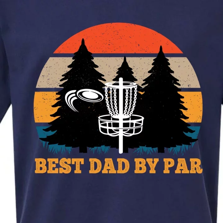 Frisbee Golf Fathers Day Funny Best Dad By Par Disc Golf Great Gift Sueded Cloud Jersey T-Shirt