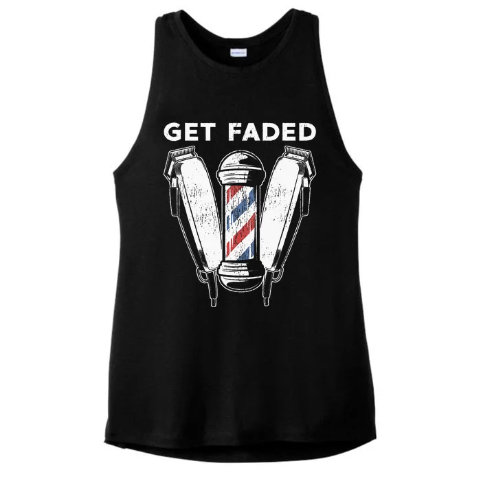 Funny Get Faded Barber Gift For Men Women Cool Hairstylist Ladies Tri-Blend Wicking Tank