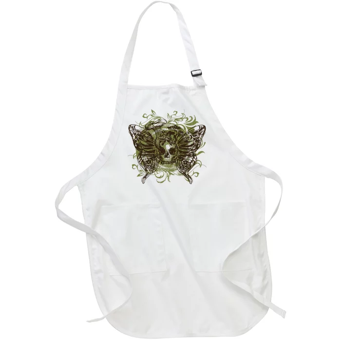 Fairy Grunge Fairycore Aesthetic Skeleton Butterfly Wings Full-Length Apron With Pocket