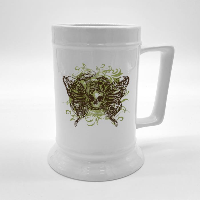 Fairy Grunge Fairycore Aesthetic Skeleton Butterfly Wings Front & Back Beer Stein