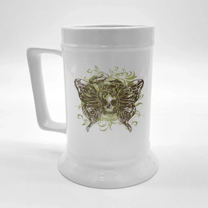 Fairy Grunge Fairycore Aesthetic Skeleton Butterfly Wings Front & Back Beer Stein