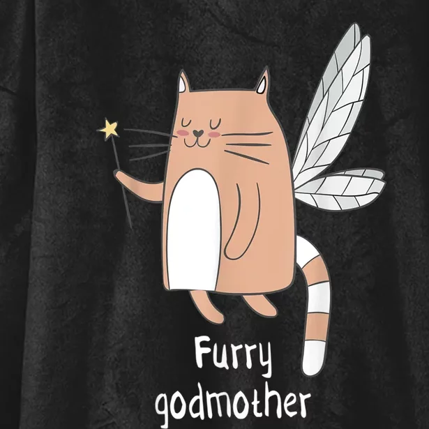 Furry Godmother Funny Cat Godmother Cute Cat Lover Hooded Wearable Blanket