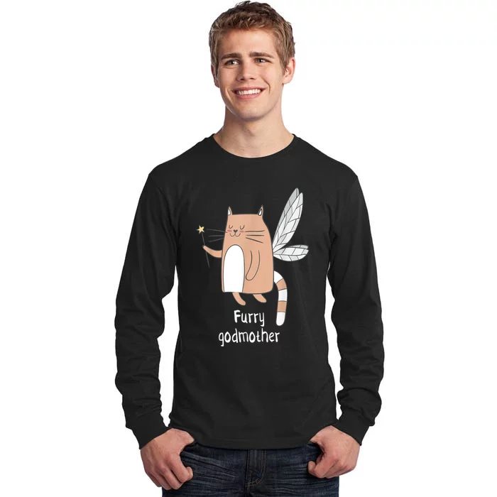 Furry Godmother Funny Cat Godmother Cute Cat Lover Tall Long Sleeve T-Shirt