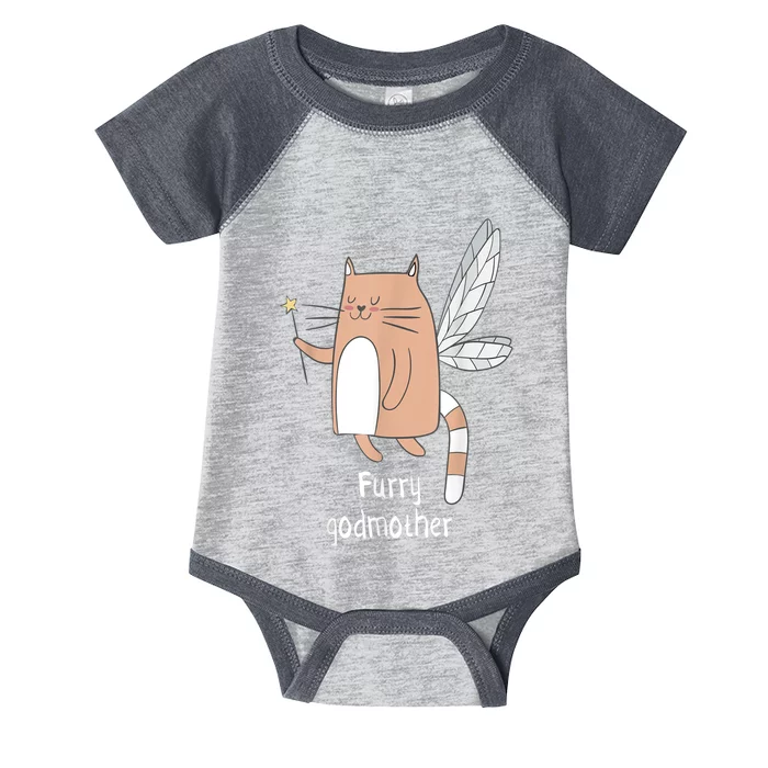 Furry Godmother Funny Cat Godmother Cute Cat Lover Infant Baby Jersey Bodysuit