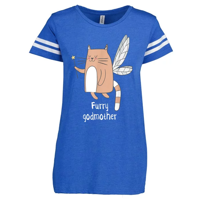 Furry Godmother Funny Cat Godmother Cute Cat Lover Enza Ladies Jersey Football T-Shirt