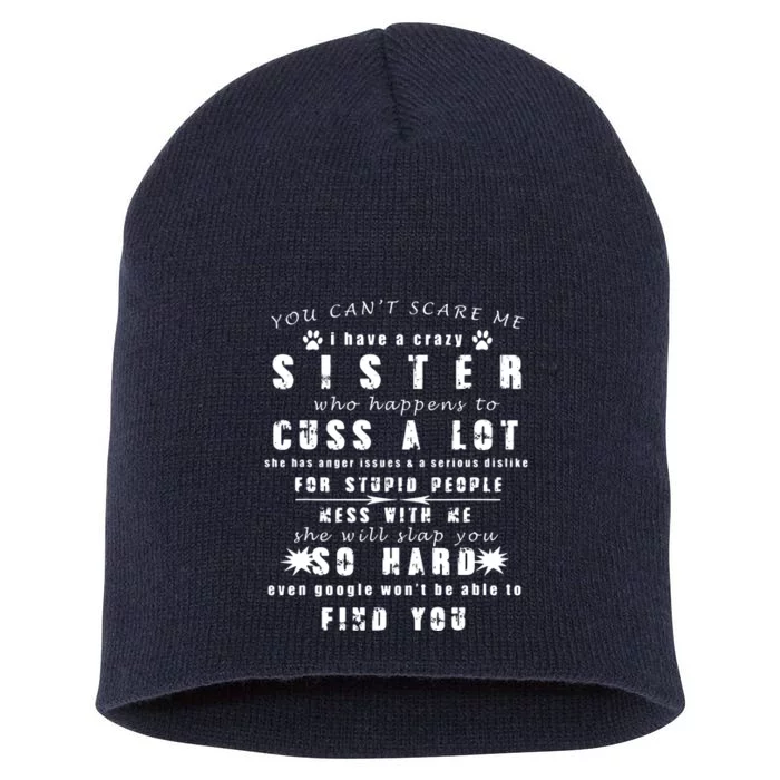 Funny Gift For Brother From Awesome Sister Birthday Short Acrylic Beanie