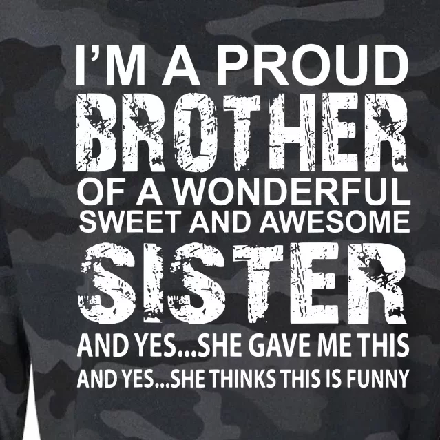 Funny Gift For Brother From Awesome Sister Birthday Xmas Cropped Pullover Crew