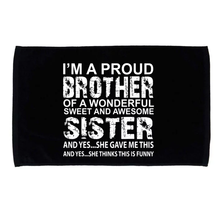 Funny Gift For Brother From Awesome Sister Birthday Xmas Microfiber Hand Towel