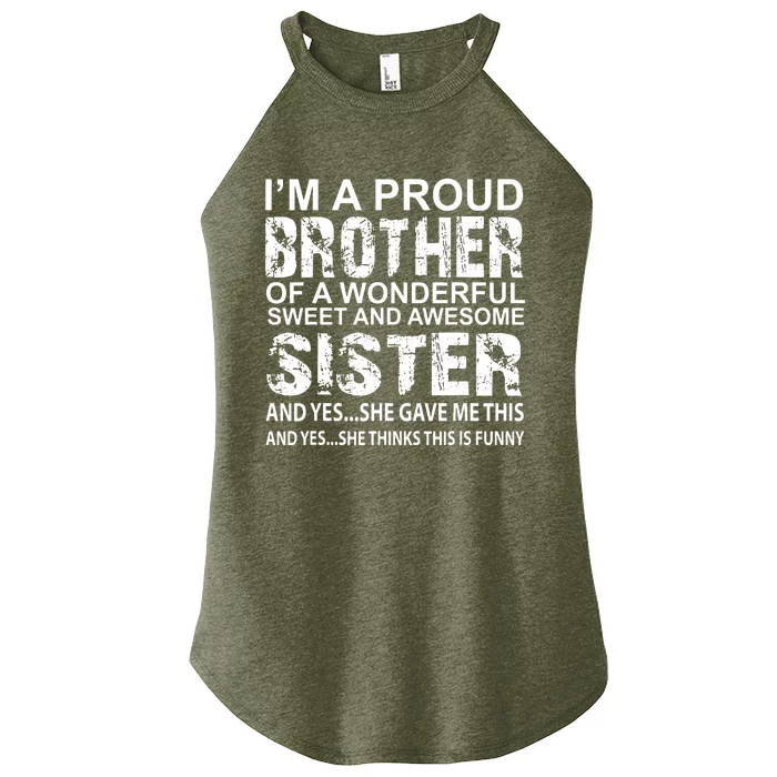 Funny Gift For Brother From Awesome Sister Birthday Xmas Women’s Perfect Tri Rocker Tank