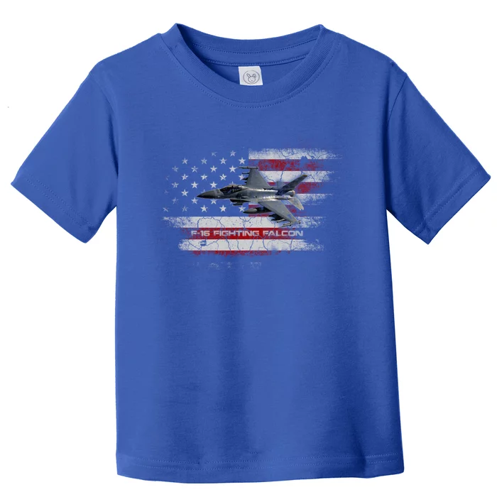 Fcute Gift16 Fighter Airplane Us Flag Fcute Gift16 Pilot Veteran Gift Dad Gift Toddler T-Shirt