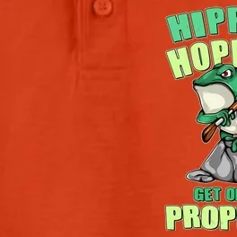 Funny Gun Frog Hippity Hoppity Get Off My Property Dry Zone Grid Performance Polo