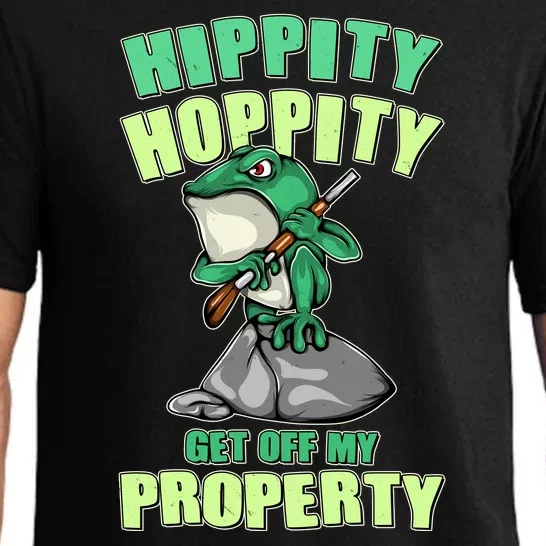 Funny Gun Frog Hippity Hoppity Get Off My Property Pajama Set