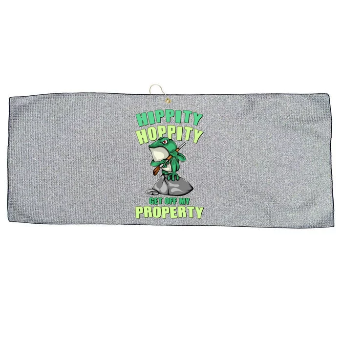 Funny Gun Frog Hippity Hoppity Get Off My Property Large Microfiber Waffle Golf Towel