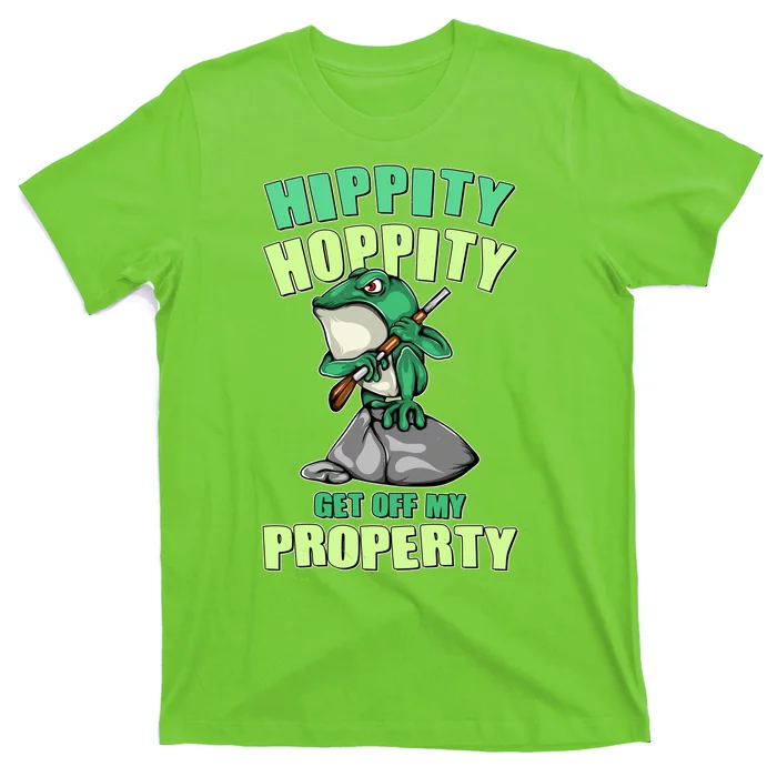 Funny Gun Frog Hippity Hoppity Get Off My Property T-Shirt