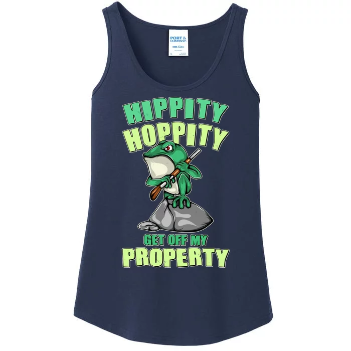 Funny Gun Frog Hippity Hoppity Get Off My Property Ladies Essential Tank