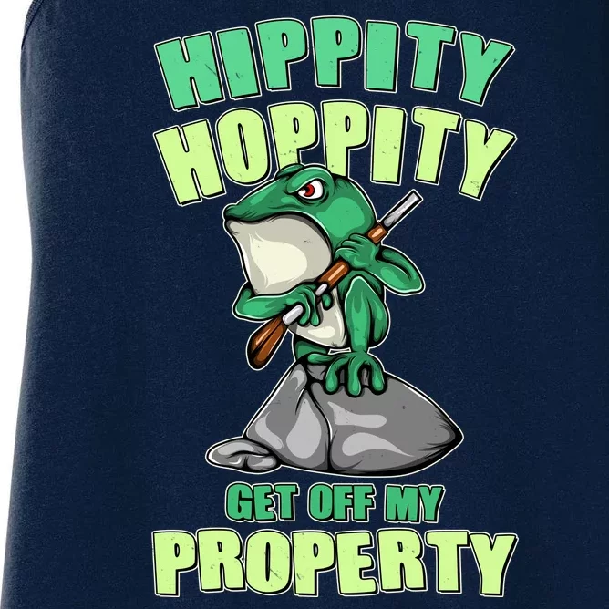 Funny Gun Frog Hippity Hoppity Get Off My Property Women's Racerback Tank