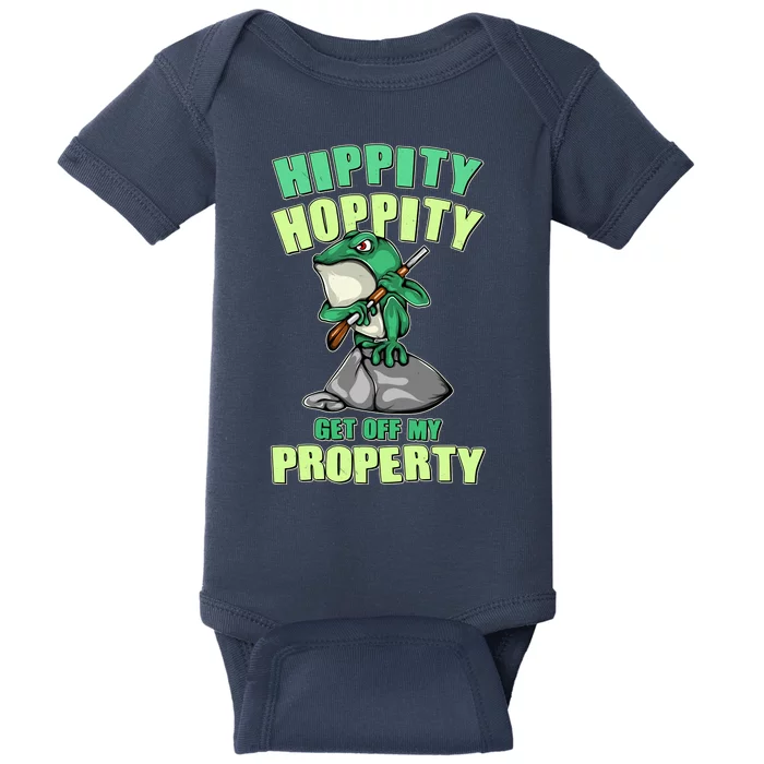 Funny Gun Frog Hippity Hoppity Get Off My Property Baby Bodysuit