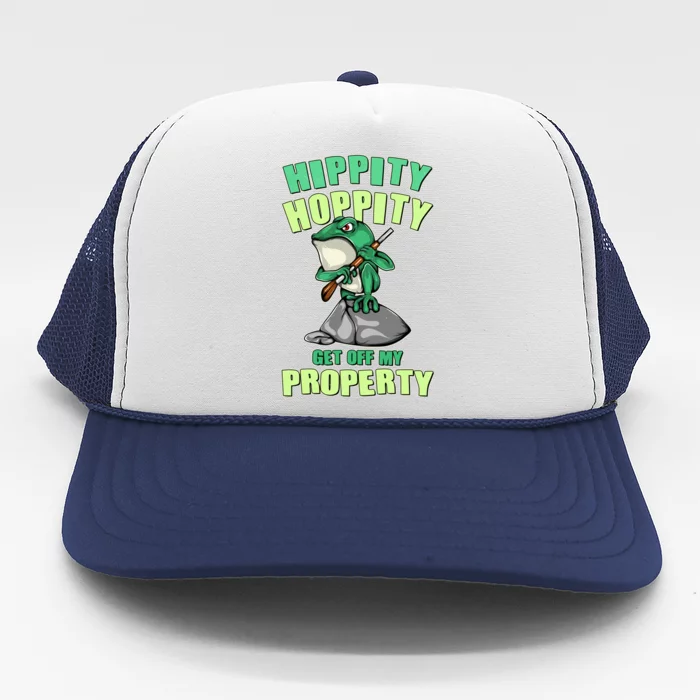 Funny Gun Frog Hippity Hoppity Get Off My Property Trucker Hat