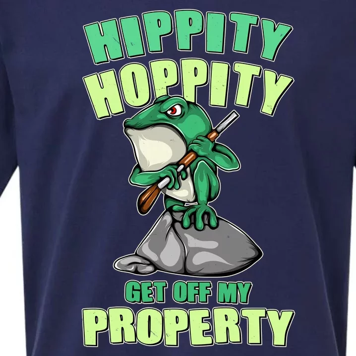 Funny Gun Frog Hippity Hoppity Get Off My Property Sueded Cloud Jersey T-Shirt