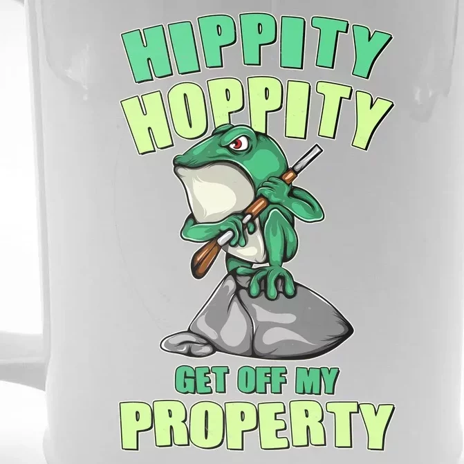 Funny Gun Frog Hippity Hoppity Get Off My Property Front & Back Beer Stein