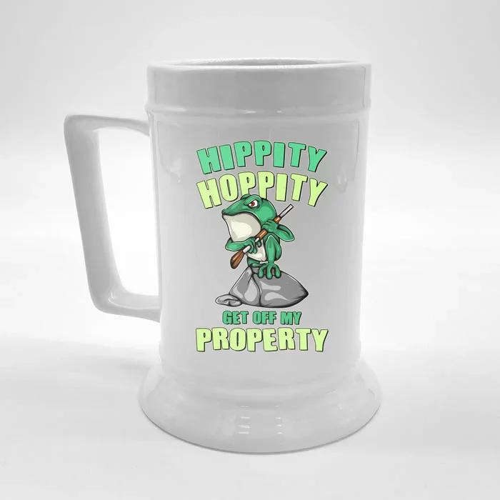 Funny Gun Frog Hippity Hoppity Get Off My Property Front & Back Beer Stein