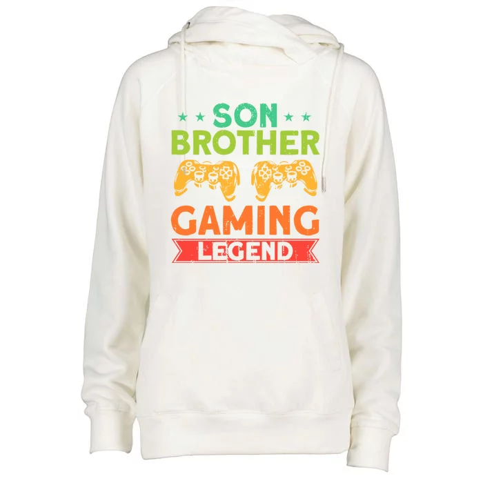 Funny Gamer Family Son Brother Gaming Legend Brother Gaming Gift Womens Funnel Neck Pullover Hood