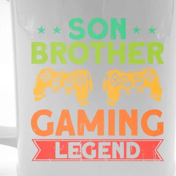 Funny Gamer Family Son Brother Gaming Legend Brother Gaming Gift Front & Back Beer Stein