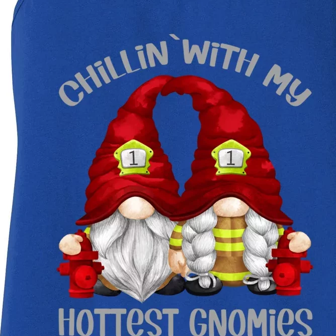 Firefighter Gnome For Fire Chillin With My Gnomies Funny Gift Women's Racerback Tank