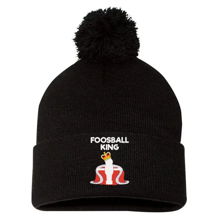 Foosball Gift Funny Foosball King Player Pom Pom 12in Knit Beanie