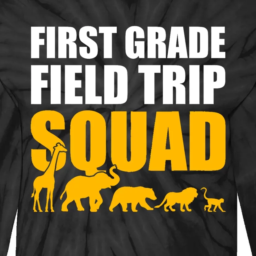 First Grade Field Trip Squad 1st Grade Zoo Crew Safari Tie-Dye Long Sleeve Shirt