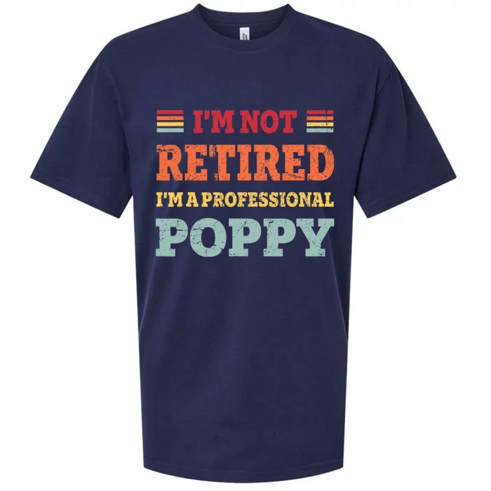 Funny Grandpa For Father Day Retired Poppy Gifts Sueded Cloud Jersey T-Shirt