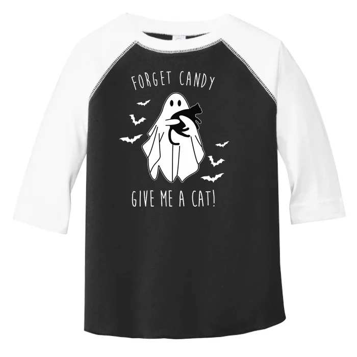 Funny Ghost Forget Candy Give Me A Cat Halloween Toddler Fine Jersey T-Shirt