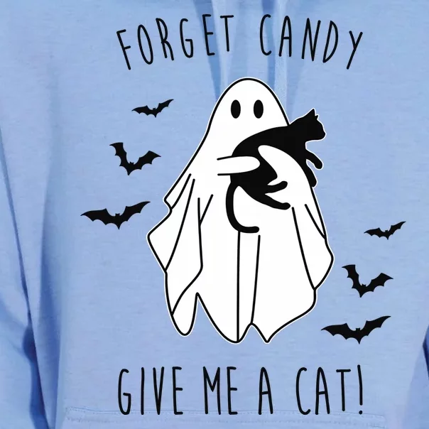 Funny Ghost Forget Candy Give Me A Cat Halloween Unisex Surf Hoodie