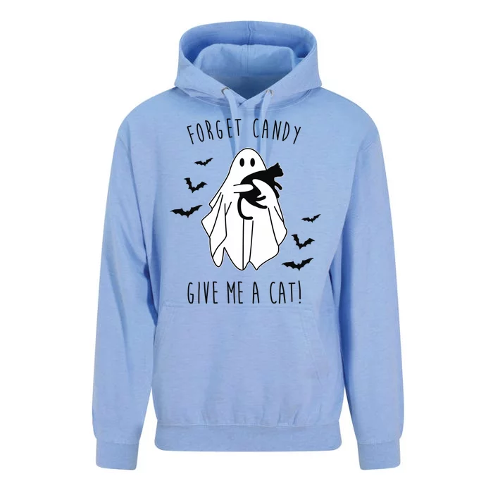 Funny Ghost Forget Candy Give Me A Cat Halloween Unisex Surf Hoodie