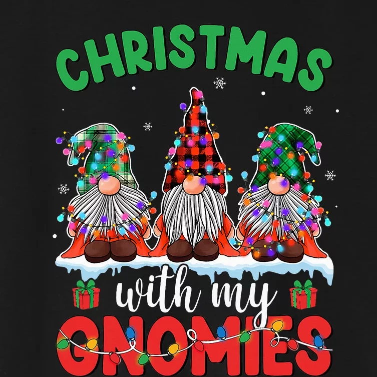 Festive Gnome Family Pajama Set Women's Crop Top Tee